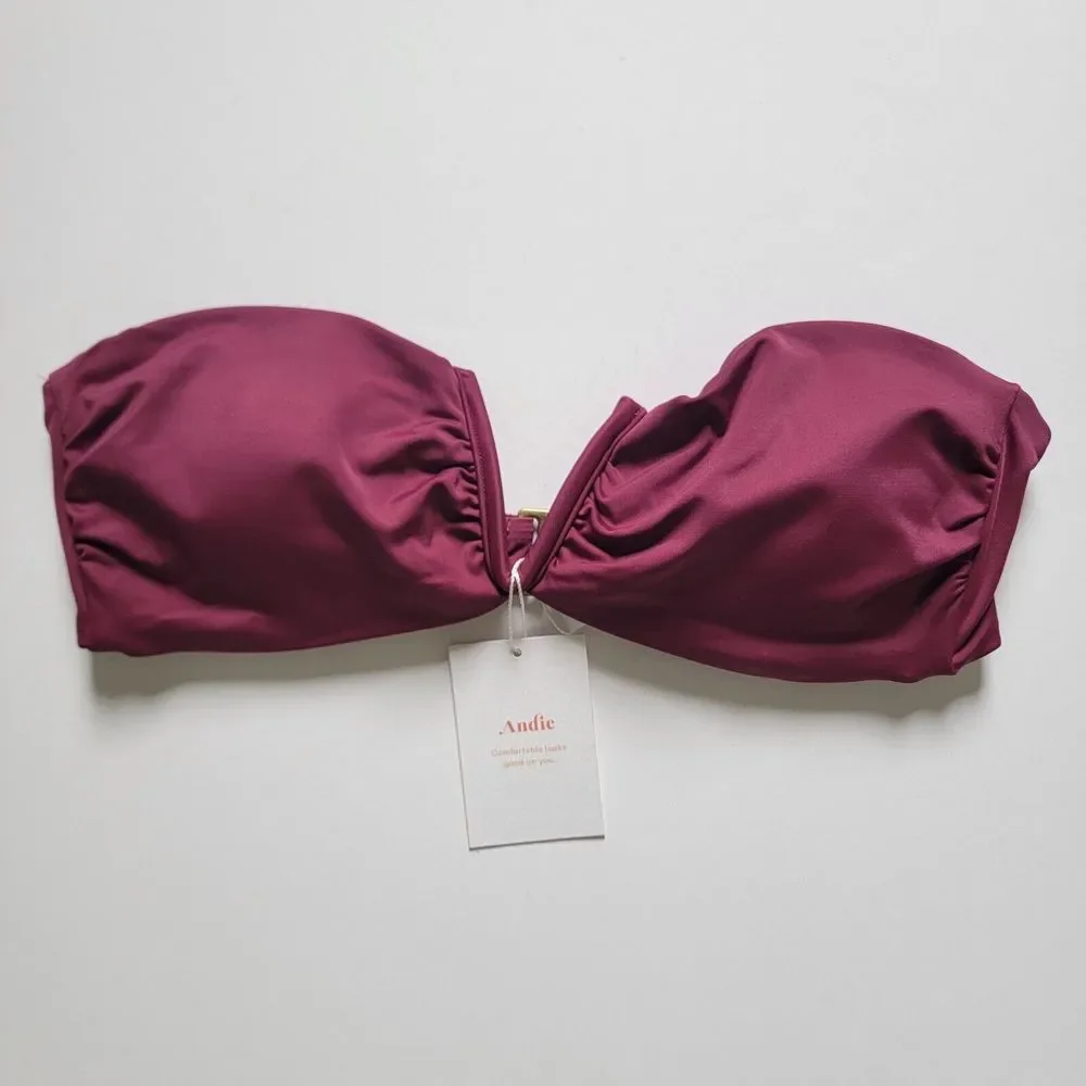 Andie‎ Swim Women's Size Medium The Scala Top Plum NWT